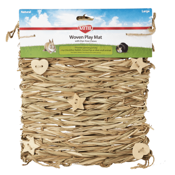 Kaytee Large-Sized Natural Woven Sisal Play Mat with Dye-Free Wood Chews
