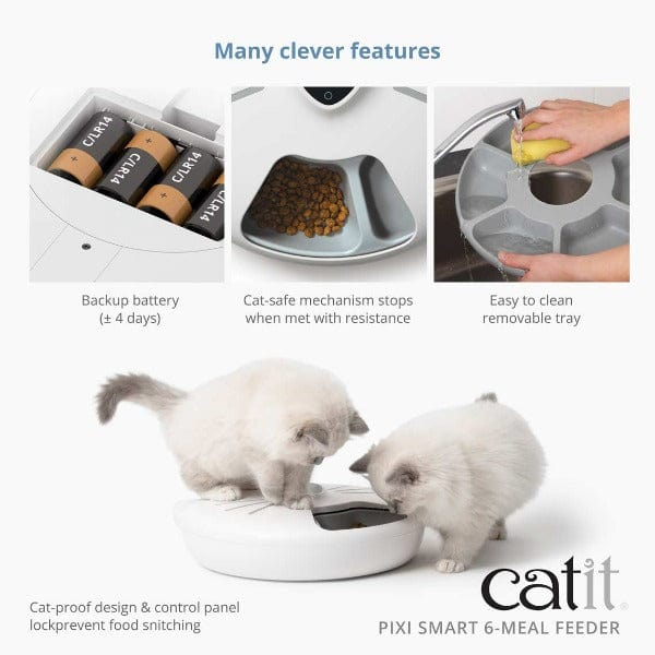 Catit PIXI Smart Automatic 6 - meal Pet Feeder for Cats