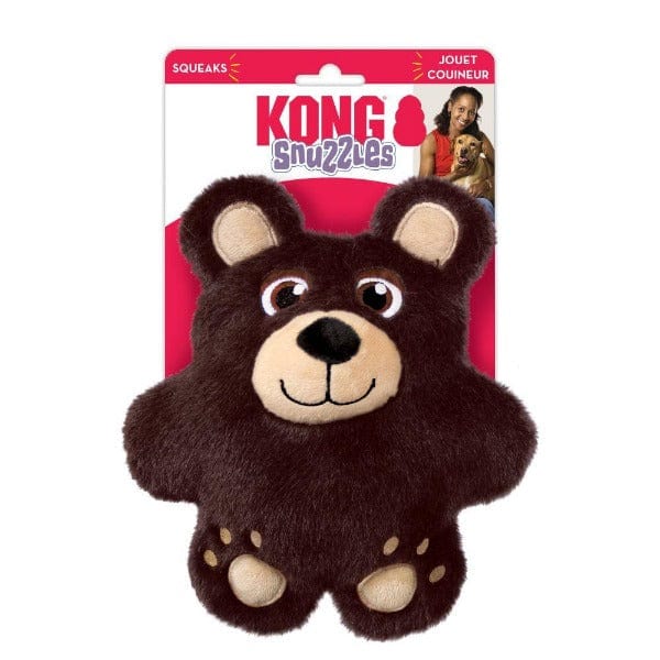 KONG Snuzzles Plush Bear Dog Chew Toy for Indoor Fun