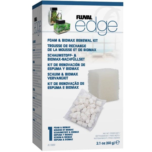 Fluval Edge Aquarium Filter Foam and BIOMAX Renewal Kit for Optimal Water Quality
