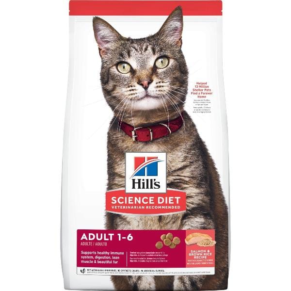 Hill's Science Diet Adult Dry Cat Food with Salmon and Brown Rice for Prime - Age Cats