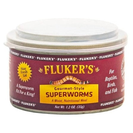 Fluker's 1.2oz Resealable Gourmet Canned Superworms for Pets