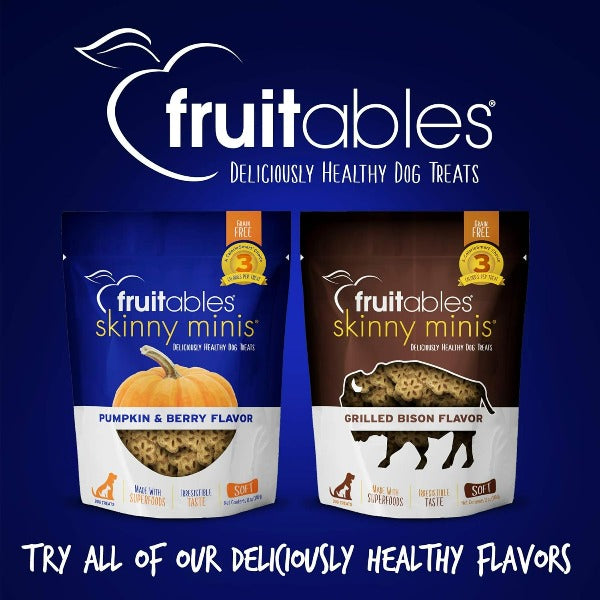 Fruitables Skinny Mini-sized Dog Treats with Pumpkin and Berry Flavors for Training and Daily Rewards
