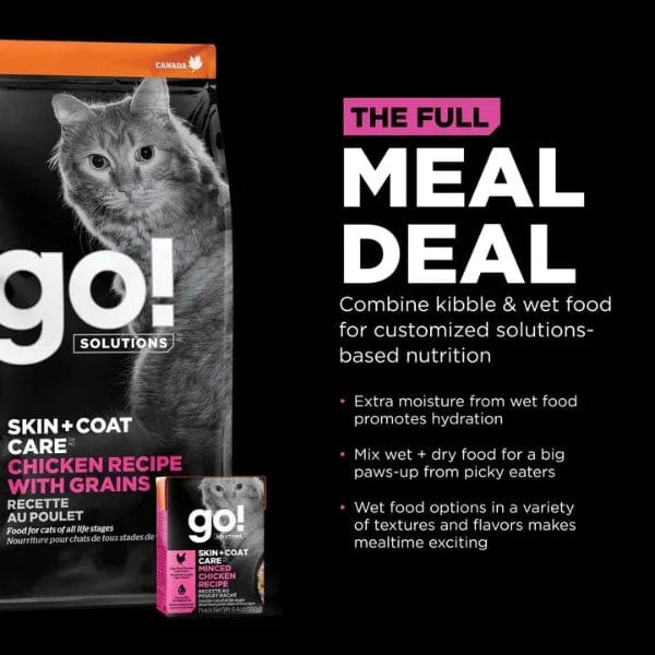 GO! Solutions Grain-Included Chicken Recipe Dry Cat Food for Skin & Coat Care
