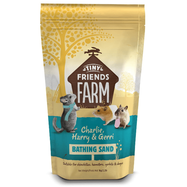 High - Quality Absorbent Bathing Sand for Chinchillas, Hamsters, Gerbils and Degus by Tiny Friends Farm