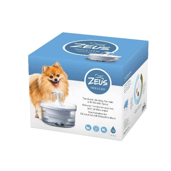 Zeus Fresh and Clean Dog Fountain with Waterfall Spout for Small to Medium Dogs
