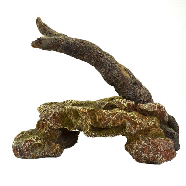 Repti Gear Premium Rock Cave with Tree Branch Habitat for Reptiles