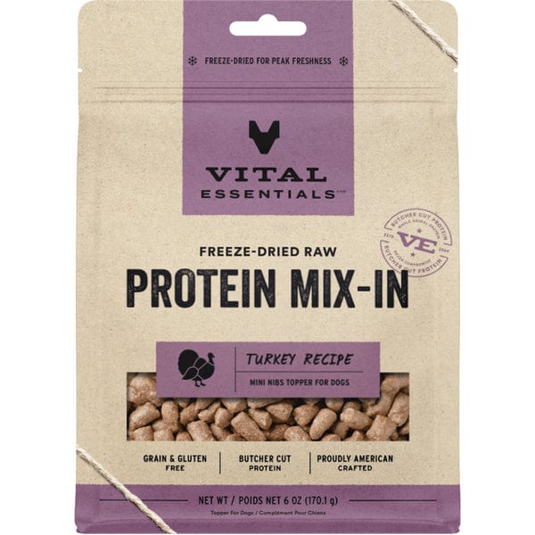 Vital Essentials Turkey Recipe Freeze-Dried Raw Protein Dog Food Topper
