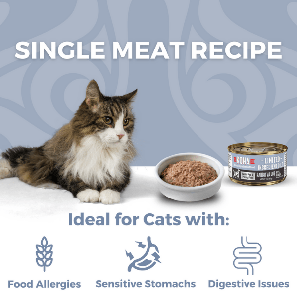 KOHA LID Premium Rabbit Pate Canned Cat Food - Ideal for Cats with Dietary Sensitivities