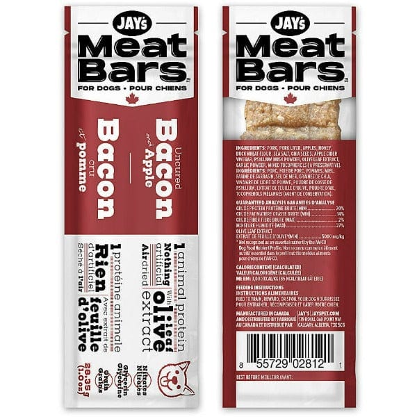 Jay's Bacon & Apple Infused Meat Bars - Premium Dog Treats