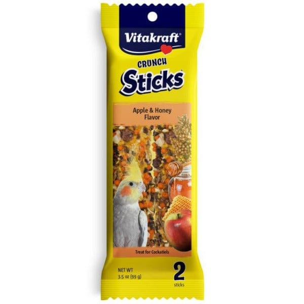 Vitakraft Triple - Baked Apple & Honey Crunch Sticks for Cockatiels, 3.5 oz