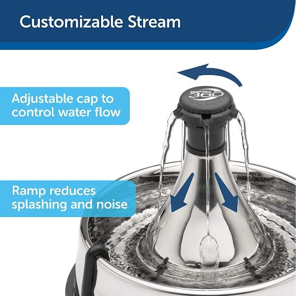 PetSafe Drinkwell 360 Stainless Steel Multi - Pet Drinking Fountain for Cats and Dogs