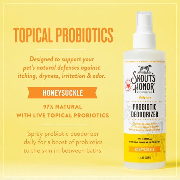 Skout's Honor Premium Probiotic Deodorizer Spray for Cats and Dogs