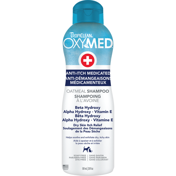 Tropiclean OxyMed Medicated Anti-Itch Oatmeal Dog Shampoo for Quick Relief