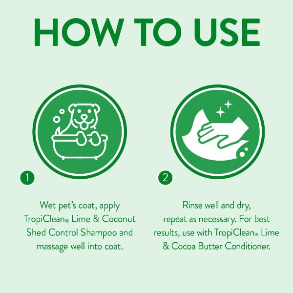 Tropiclean Lime & Coconut Anti - Shedding Shampoo for Dogs and Cats