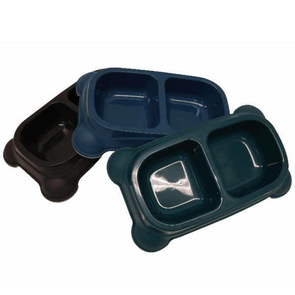 M-PETS High - Quality Plastic Double - Function Pet Feeding and Watering Bowl
