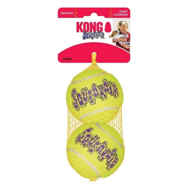 KONG SqueakAir Balls - Premium Dog Fetch Toy Combining Tennis Ball and Squeaker