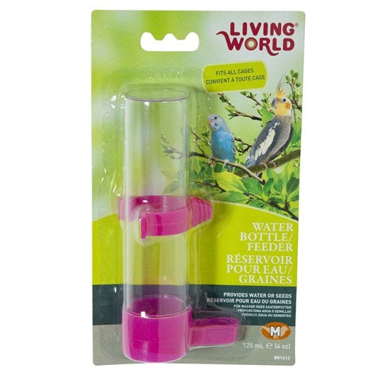 Living World Medium Bird Water Bottle and Feeder Combo - Ideal for Most Cages