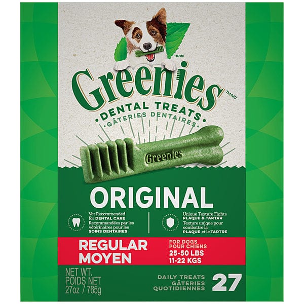 Greenies All - Natural Original - Flavored Regular - Sized Dog Dental Chew Treats for Oral Health