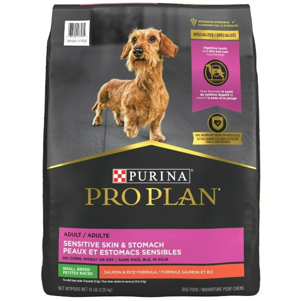 Purina Pro Plan High - Protein Adult Small Breed Salmon & Rice Dry Dog Food for Sensitive Skin & Stomach