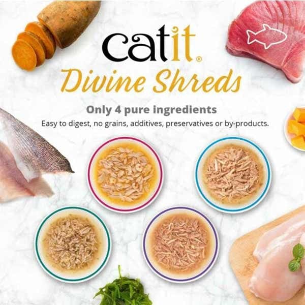Catit Multipack Tuna Divine Shreds - Premium Cat Food Topper