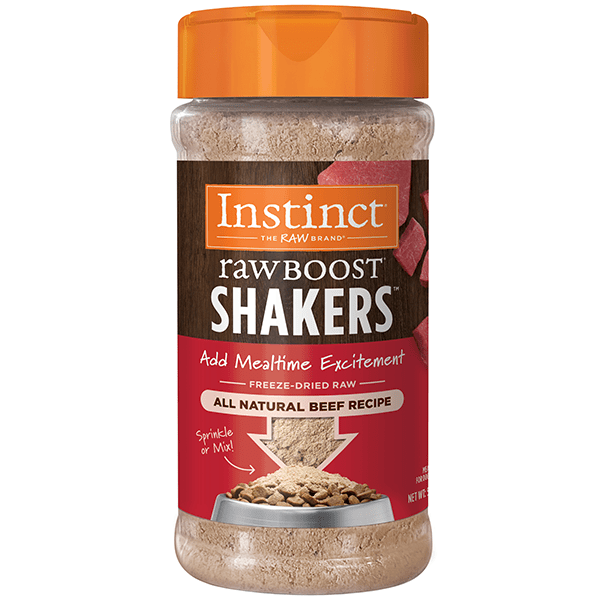 Instinct Raw Boost Shakers Premium Beef Recipe Dog Food Topping for a Nutritious Meal Enhancement