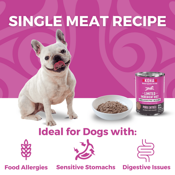 KOHA Limited Ingredient Diet Canned Pork Entrée for Dogs with Joint & Digestive Support