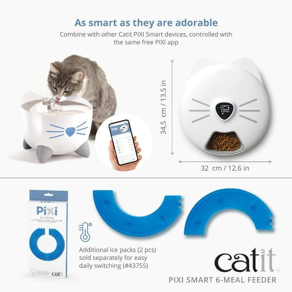 Catit PIXI Smart Automatic 6 - meal Pet Feeder for Cats