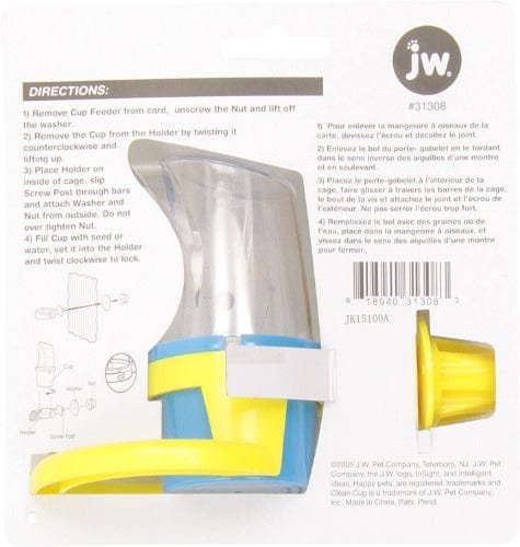 JW Insight Transparent Clean Bird Feed and Water Cup with Easy Installation