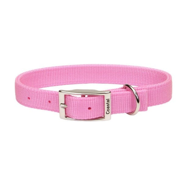 Coastal Double-Layered Nylon Pink Collar for Large Dogs