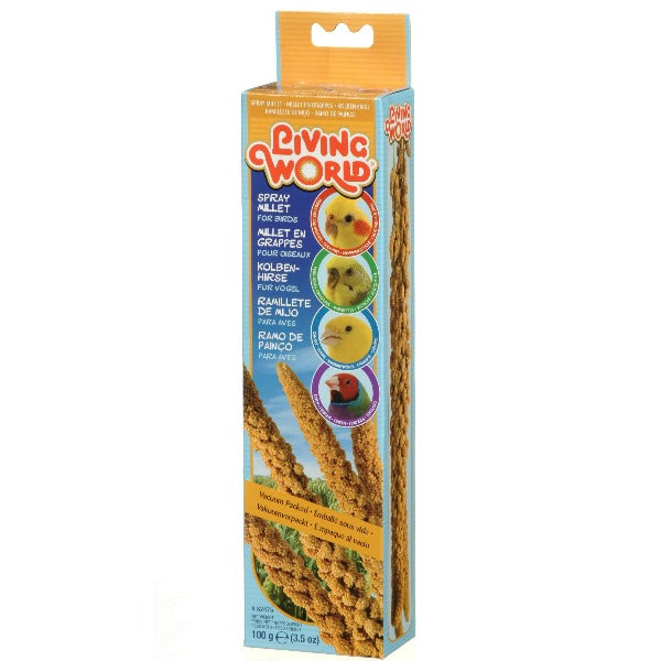 Living World Natural Spray Millet Treat for Companion Birds