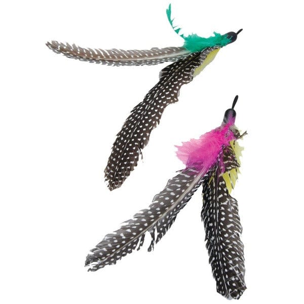 2-Pack Turbo Flying Cat Toy Replacement Feathers (5') to Spark Hunting Instincts