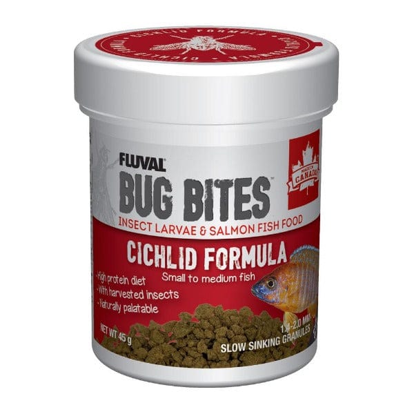 Fluval Cichlid Formula Bug Bites Slow - Sinking Granules, 45g Pack