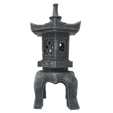Aquarium Decoration Fish Gear Pagoda Style Lantern Ornament for Aquariums and Reptile Terrariums