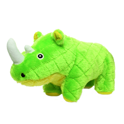 Tuffy Mighty Safari Green Rhinoceros Plush Dog Chew Toy for Medium to Large Dogs