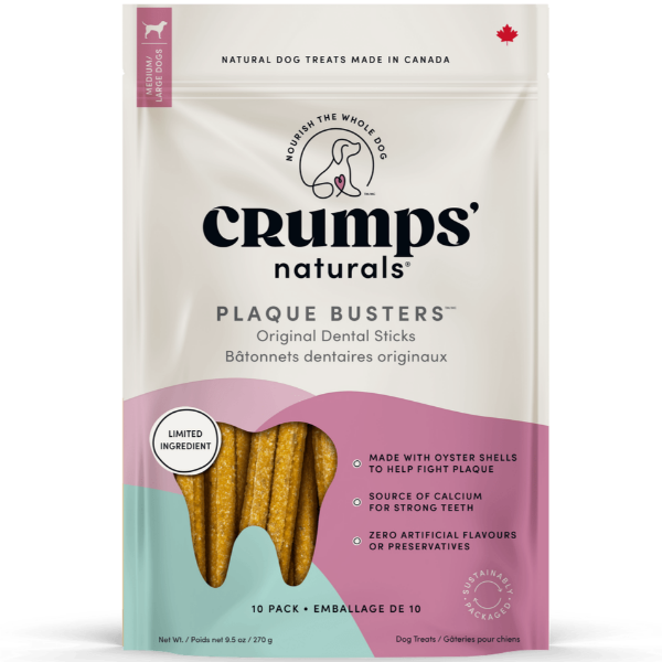 Crumps' Naturals Original Dental Sticks: Plaque and Tartar Busters for Dogs