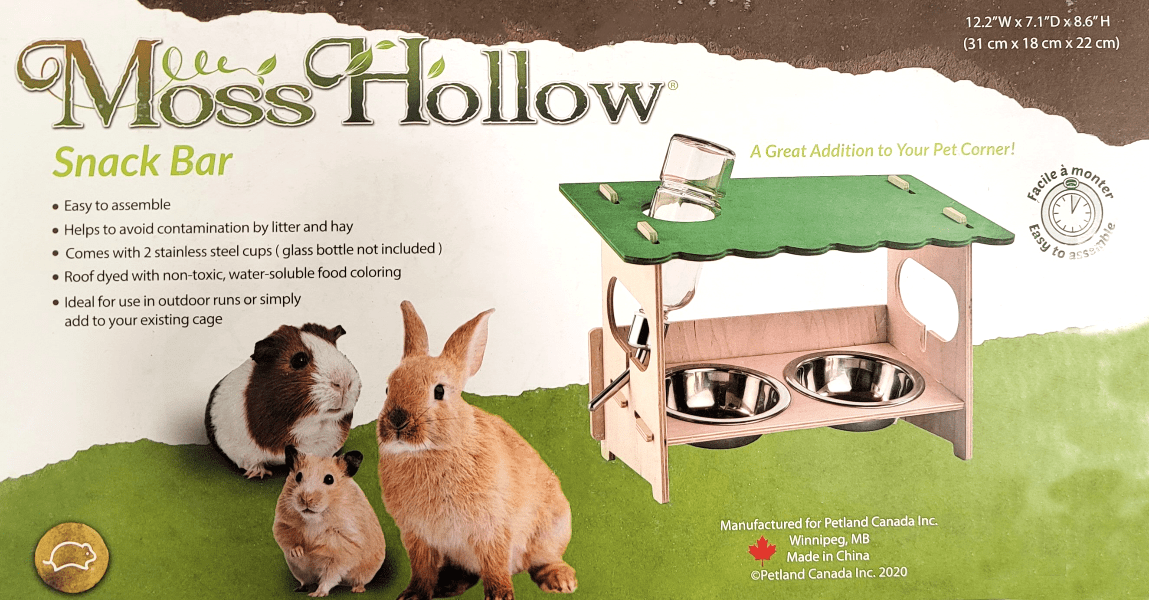 Easy - Assemble Moss Hollow Snack Bar for Small Pets like Rabbits and Guinea Pigs