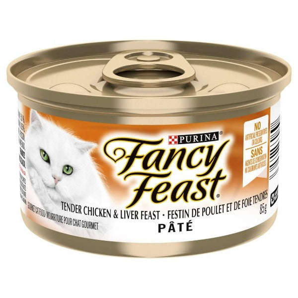Delicious Fancy Feast Smooth Pate Canned Cat Food with Tender Liver and Chicken