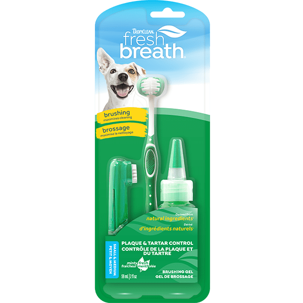 Tropiclean Oral Hygiene Care Kit for Small and Medium Sized Dogs with Fresh Breath Formula