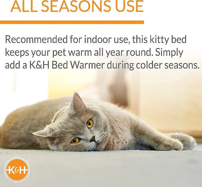 K&H Amazing Thermostatic Heated Cat Bed - Kitty Pad for Comfortable Rest