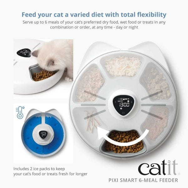 Catit PIXI Smart Automatic 6 - meal Pet Feeder for Cats