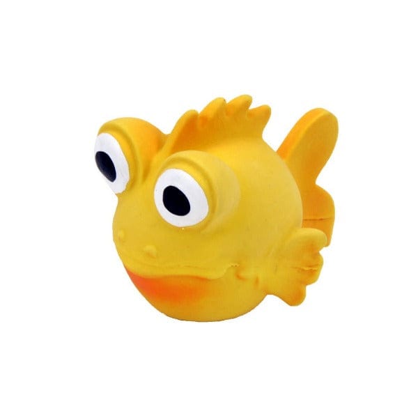 Rascals 3.5-Inch Natural Latex Goldfish-shaped Interactive Dog Toy for Puppies and Adult Dogs