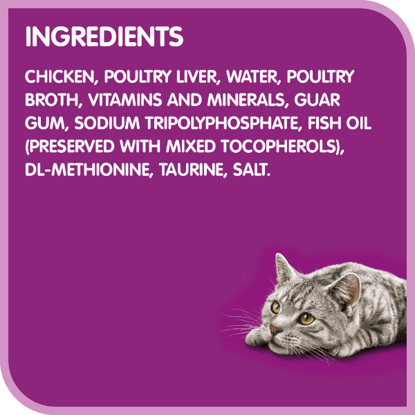 Whiskas Single - Serve Chicken & Liver Pâté Wet Cat Food for Fresh Meals