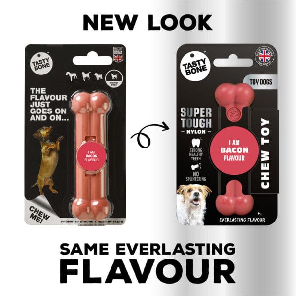 Delicious TastyBone Nylon Dog Chew Bone with Bacon Flavor