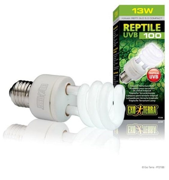 Exo Terra High - Performance Reptile UVB100 Lamp for Tropical and Sub - Tropical Reptiles
