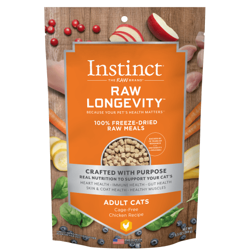 Instinct Premium 100% Freeze - Dried Cat Food with Raw Longevity Chicken Recipe, 9.5 Ounce