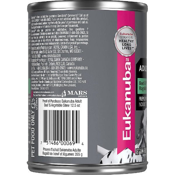 Eukanuba Premium Adult Canned Dog Food - Beef & Vegetable Stew Recipe