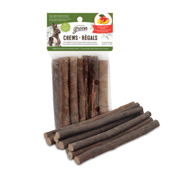 Living World Natural Mango Wood Green Chews for Small Pets