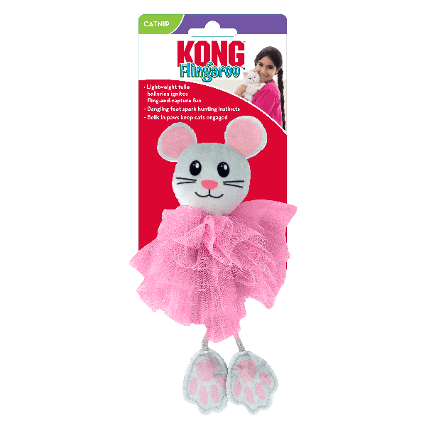 KONG Flingaroo Tutu Interactive Cat Toy for Exciting Pounce-and-Capture Play