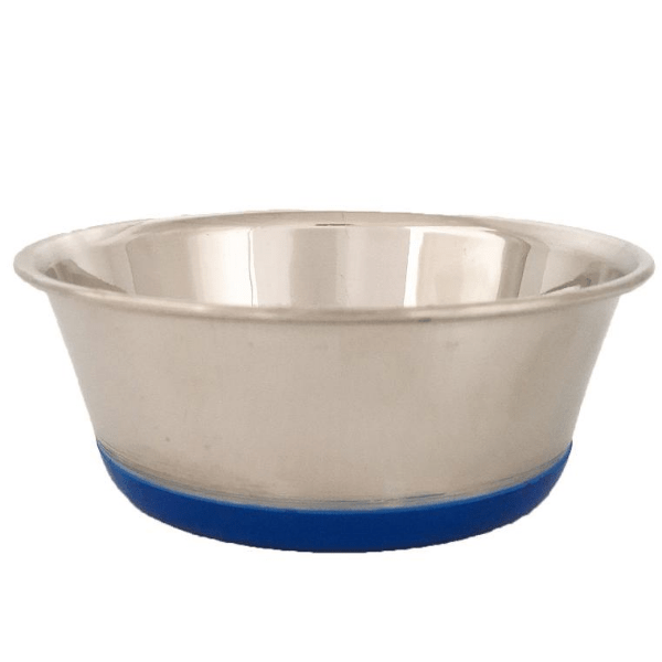 Durable Heavy-Duty Stainless Steel Dish with Anti-Slip Bonded Rubber Base